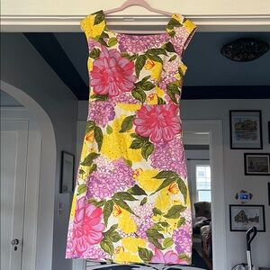 An original Milly of New York all cotton & cotton lined ultra floral sheath READ